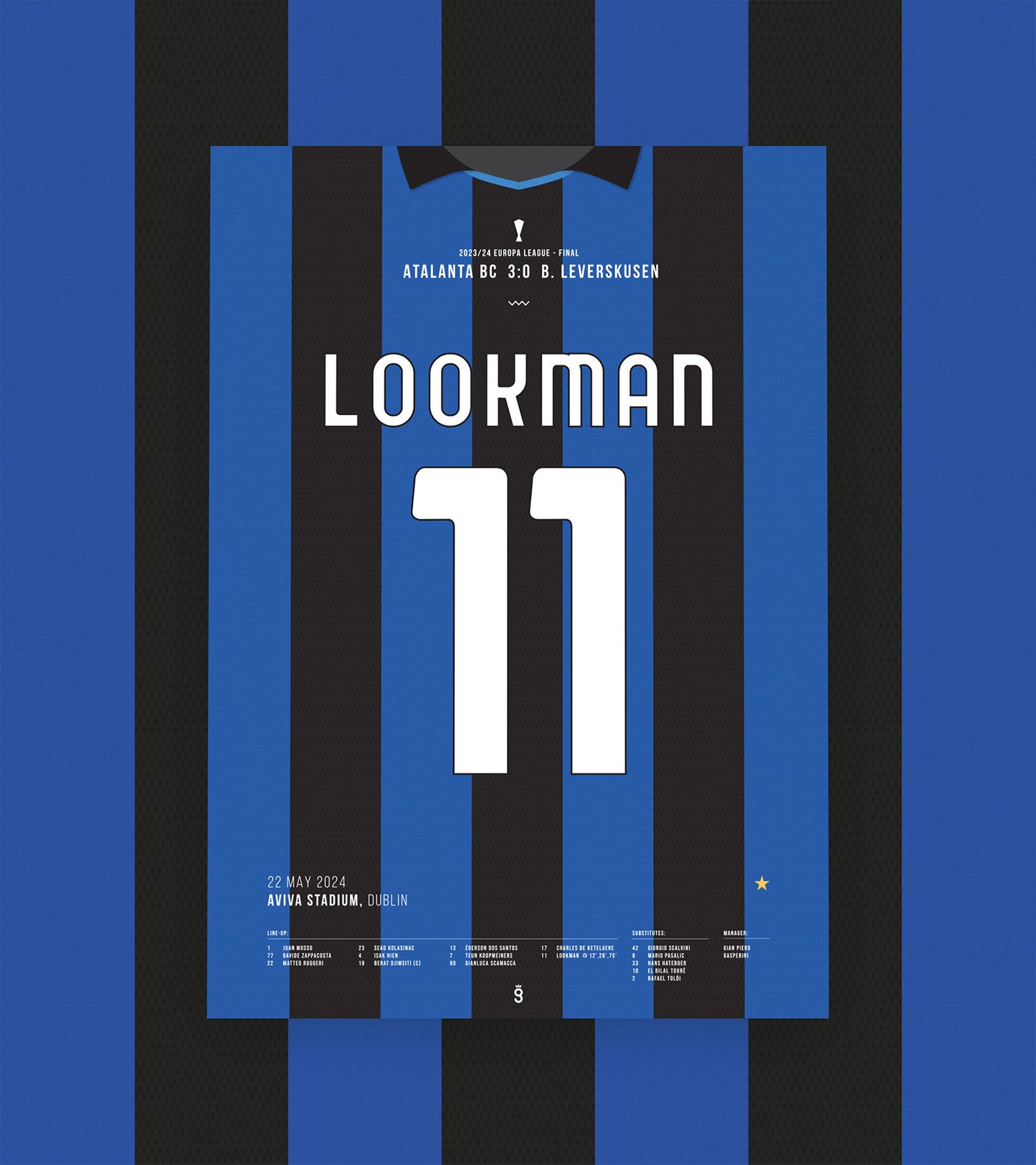 Lookman Scores Hat-Trick to Seal Europa League for Atalanta (Jersey ver.)