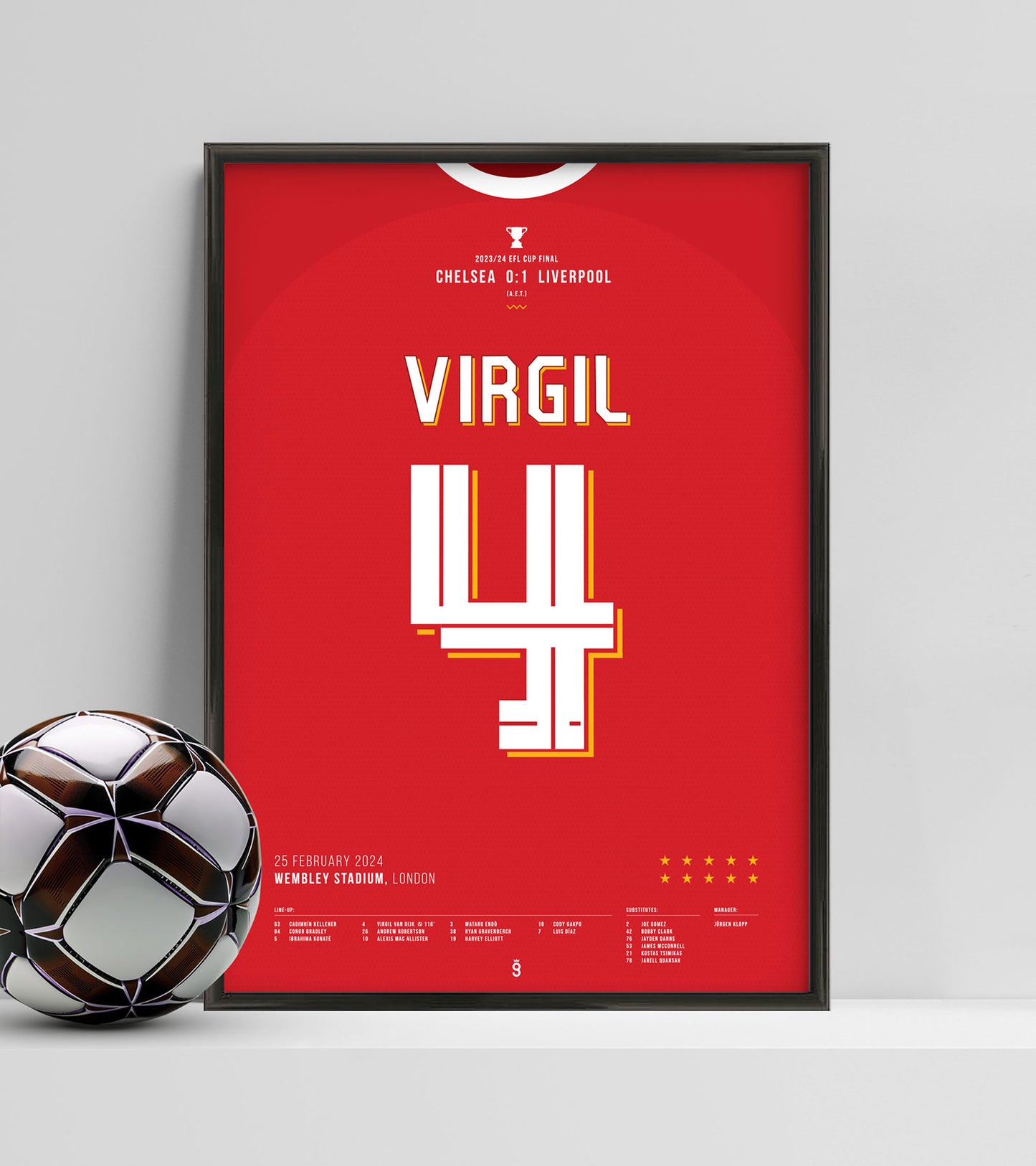 Virgil van Dijk goal wins the League Cup for Liverpool (Jersey ver.)