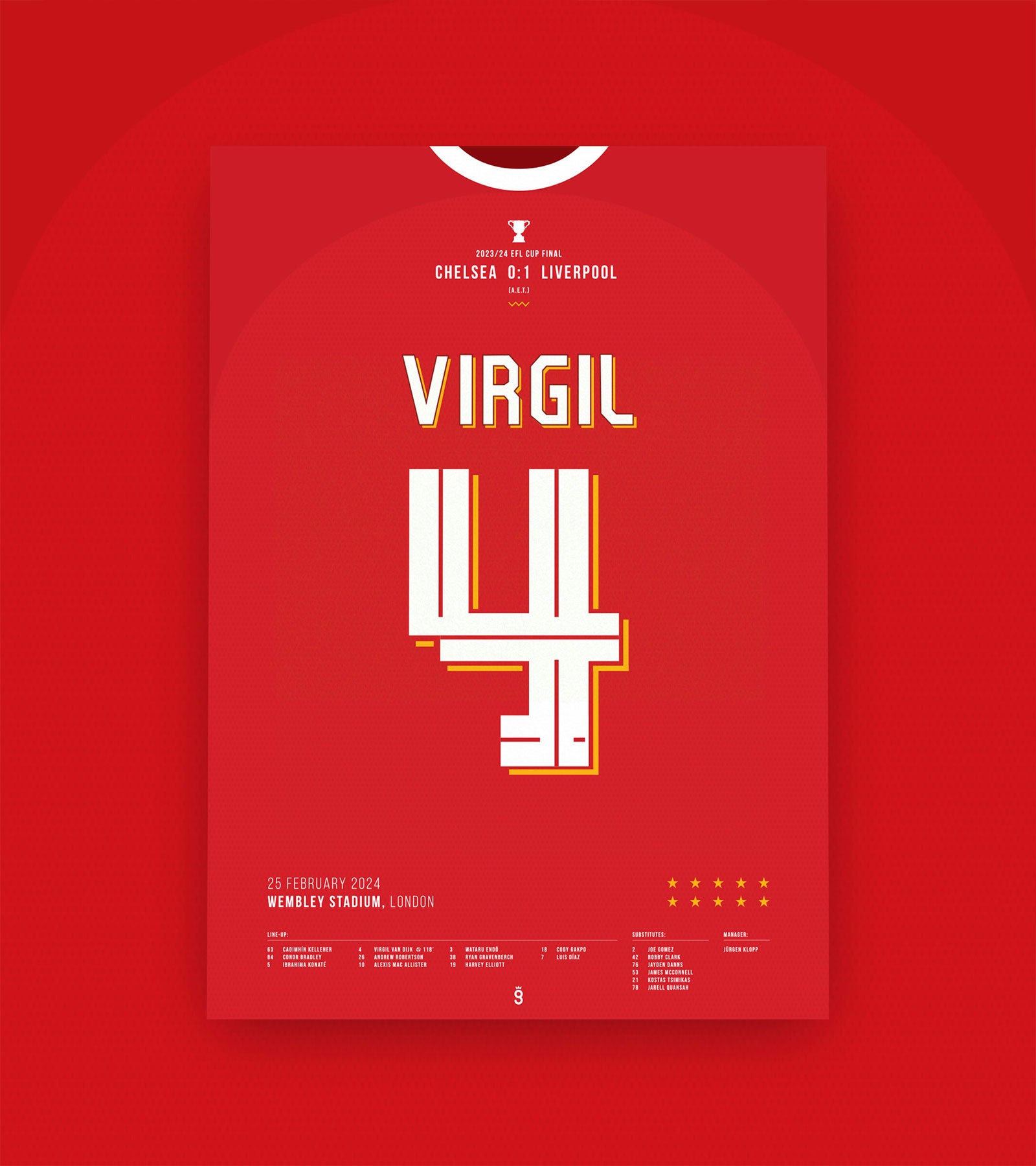 Virgil van Dijk goal wins the League Cup for Liverpool (Jersey ver ...