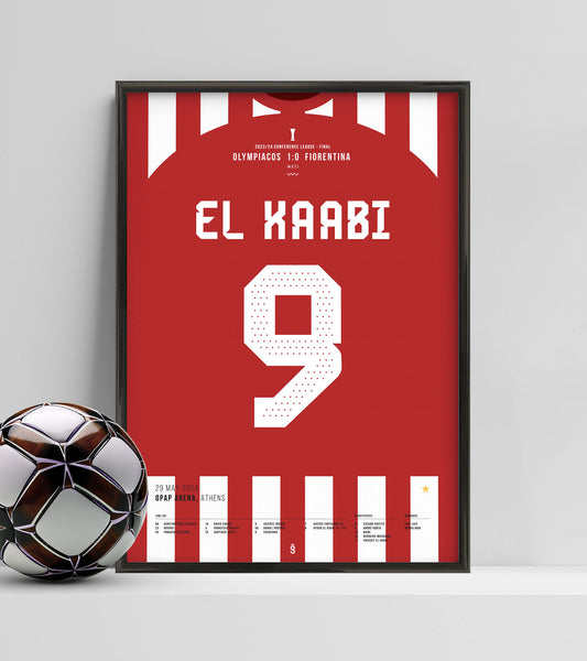 Ayoub El Kaabi's Goal Seals Olympiakos' First-Ever European Title (Jersey ver.)